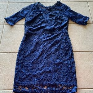 Royal blue lace dress w mesh cut outs